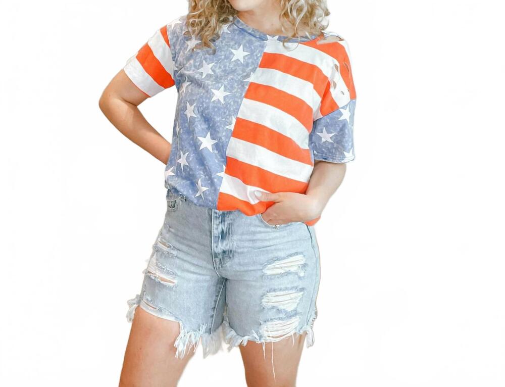 NEW BIBI america the beautiful tee in red